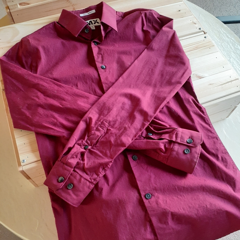 Express cranberry color -shift button up